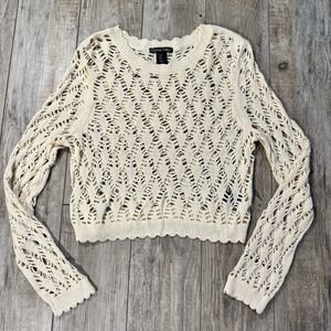 Christian Lacroix Designer Open Knit Crochet Top Size Large - Cotton Blend